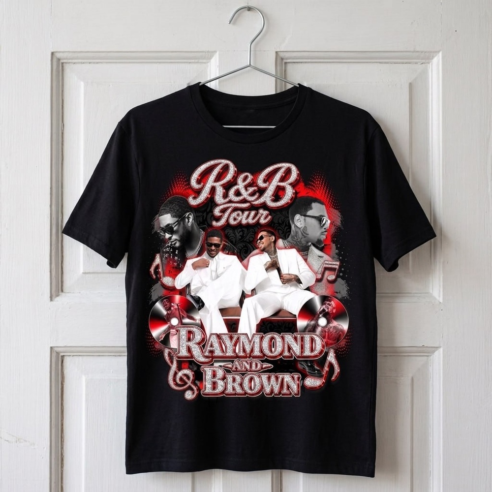 R & B Tour Usher Raymond and Chris Brown Tshirt